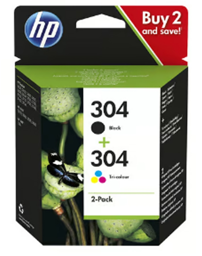 HP 304 Kombi - Sort + Farve